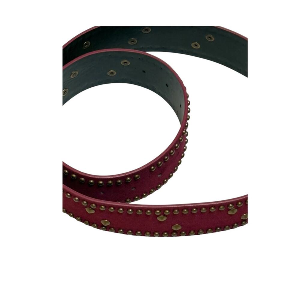 NWT Wine Burgundy Faux Suede Studded Belt Designer Inspired Vintage Western Boho - Picture 5 of 8